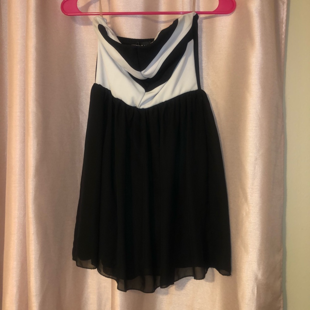 black and white dress